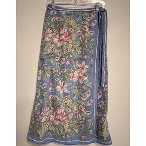 Max Studio Skirt S Floral Faux Wrap Ethereal Flowy Fairy Romantic Softgirl $98